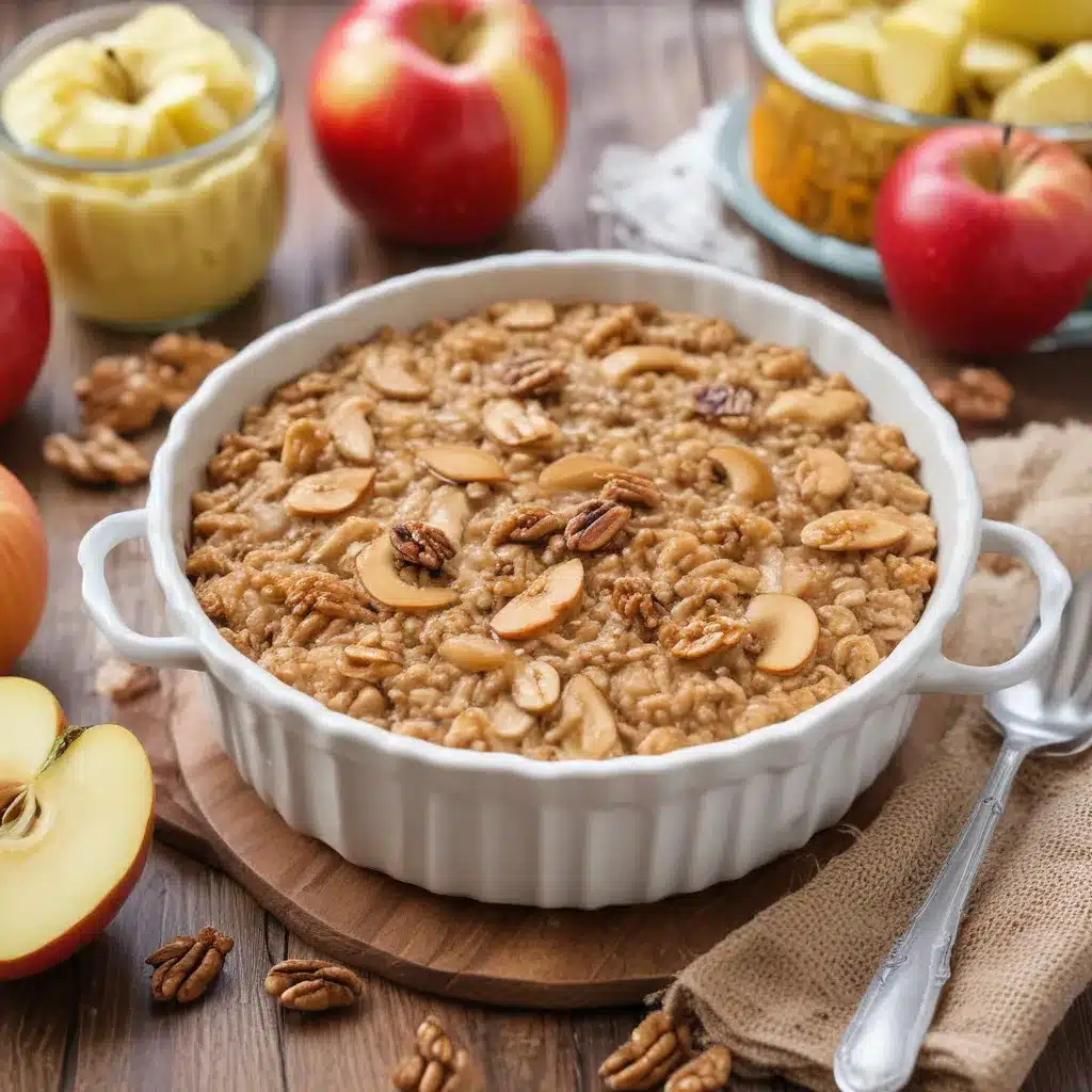 Baked Oatmeal with Apples and Walnuts