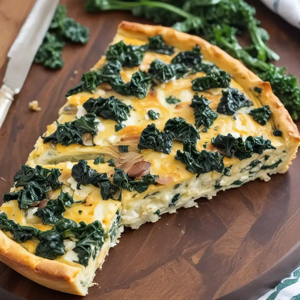 Caramelized Onion, Kale and Goat Cheese Frittata
