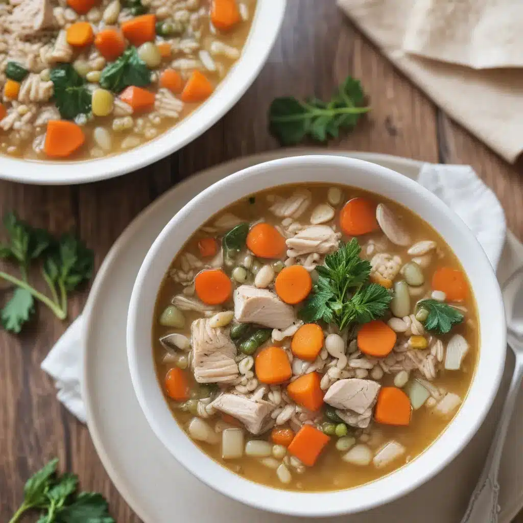 Chicken Barley Soup with Lots of Veggies