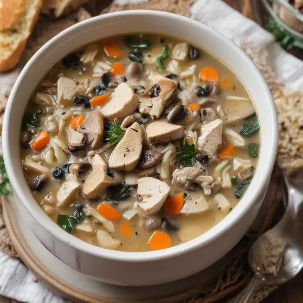 Chicken and Wild Rice Soup with Mushrooms