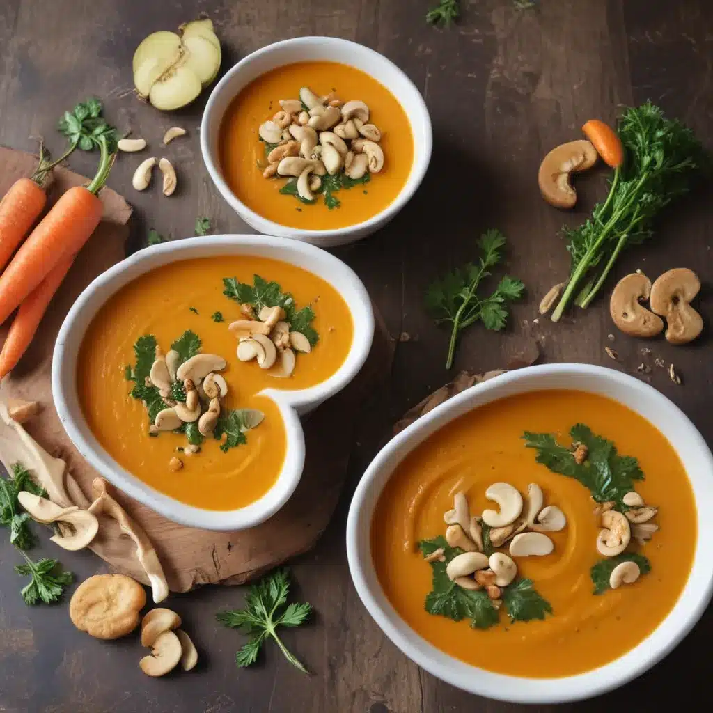 Curried Carrot and Ginger Soup with Cashews
