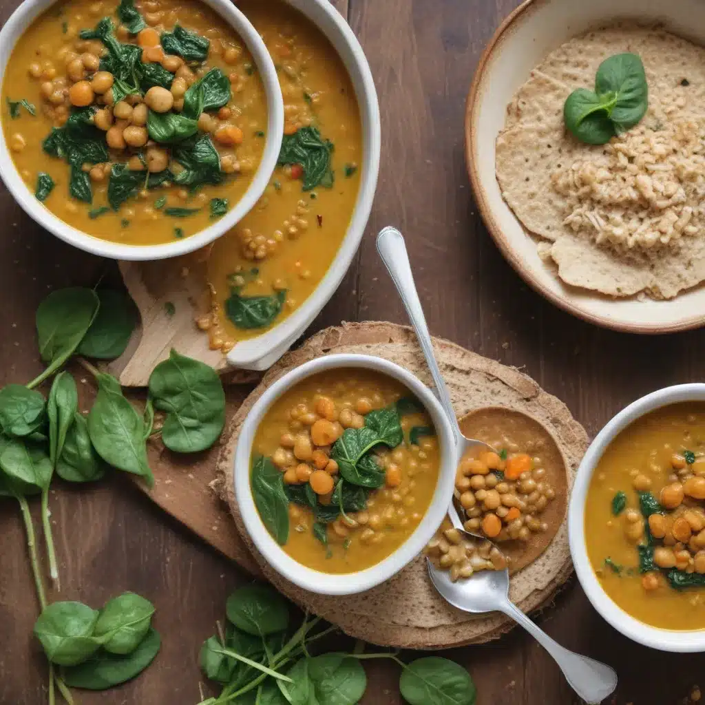 Curried Coconut Lentil Soup with Spinach