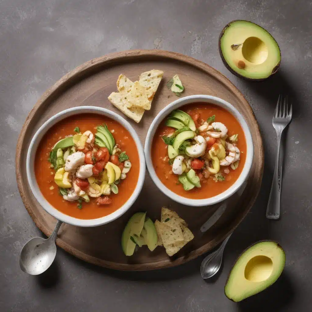 Gazpacho with Avocado and Crab