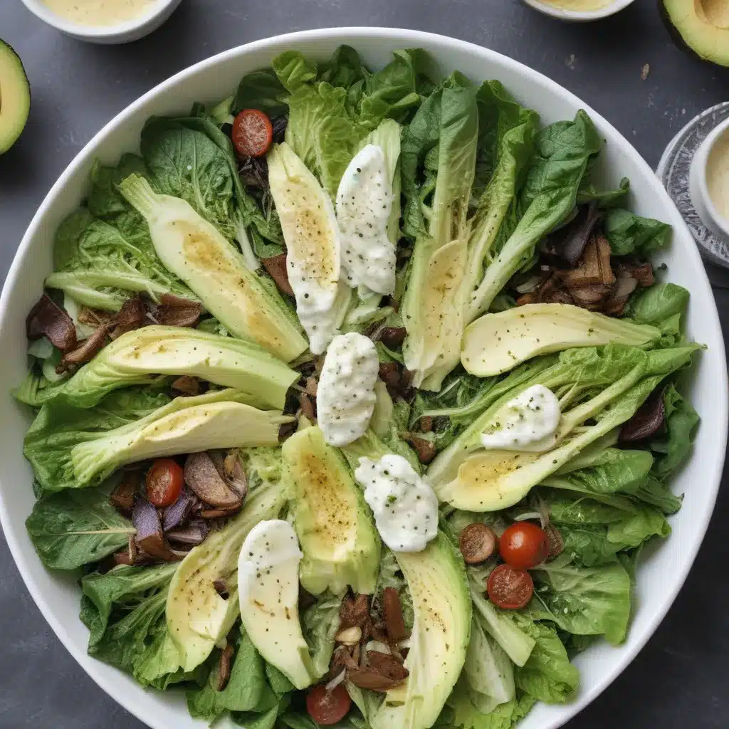 Grilled Romaine Salad with Avocado Ranch Dressing