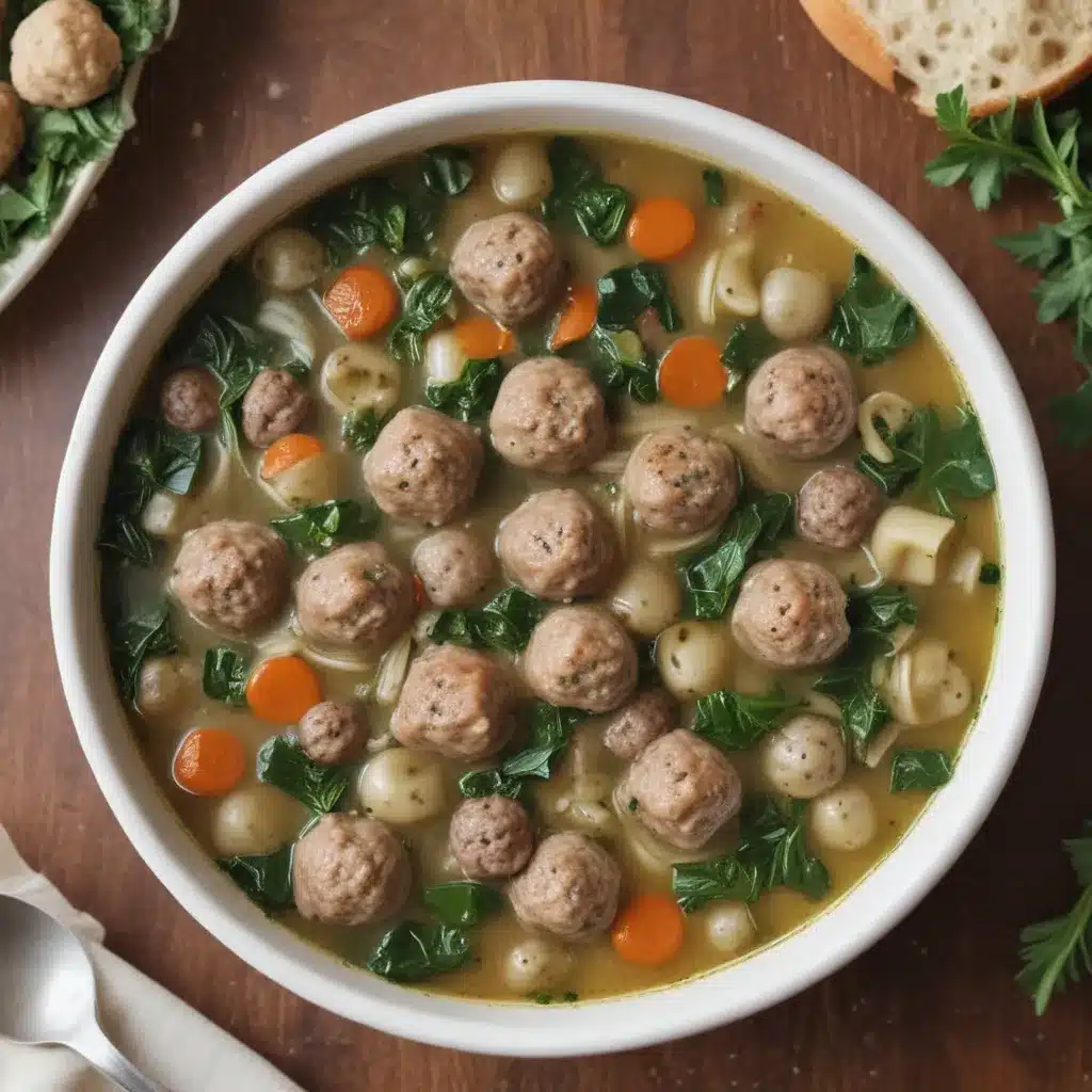 Italian Wedding Soup with Tiny Meatballs