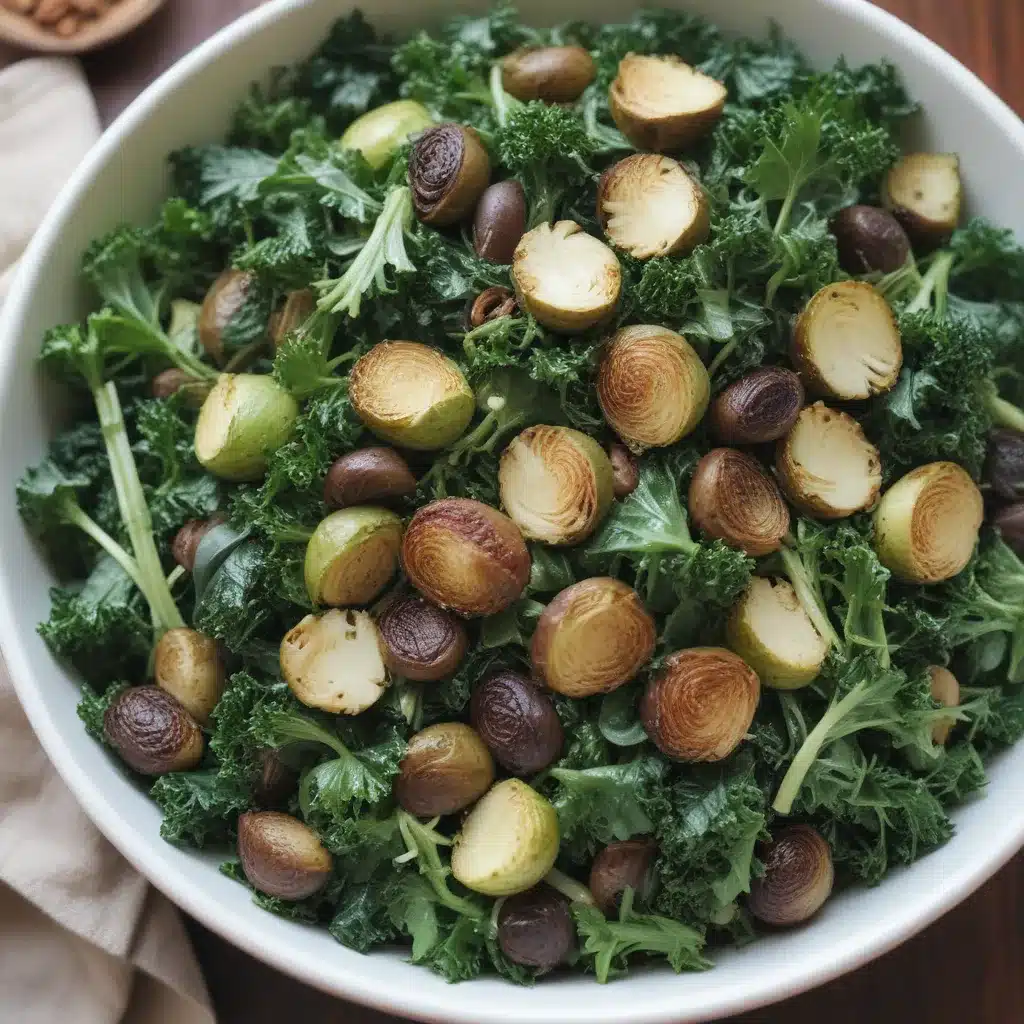 Kale and Roasted Brussels Sprouts Salad