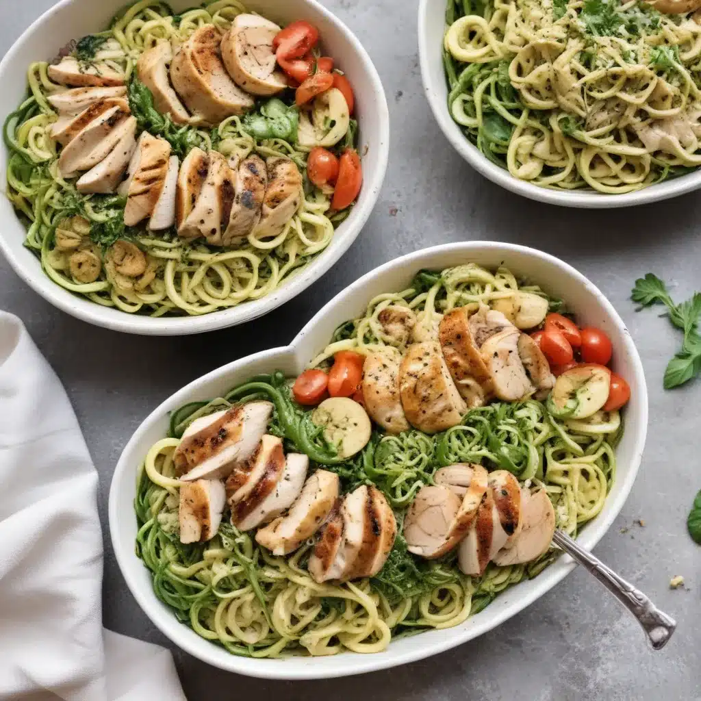 Pesto Chicken Zoodle Bowls