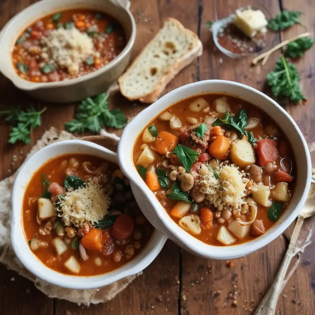 Rustic Minestrone Soup with Parmesan Breadcrumbs