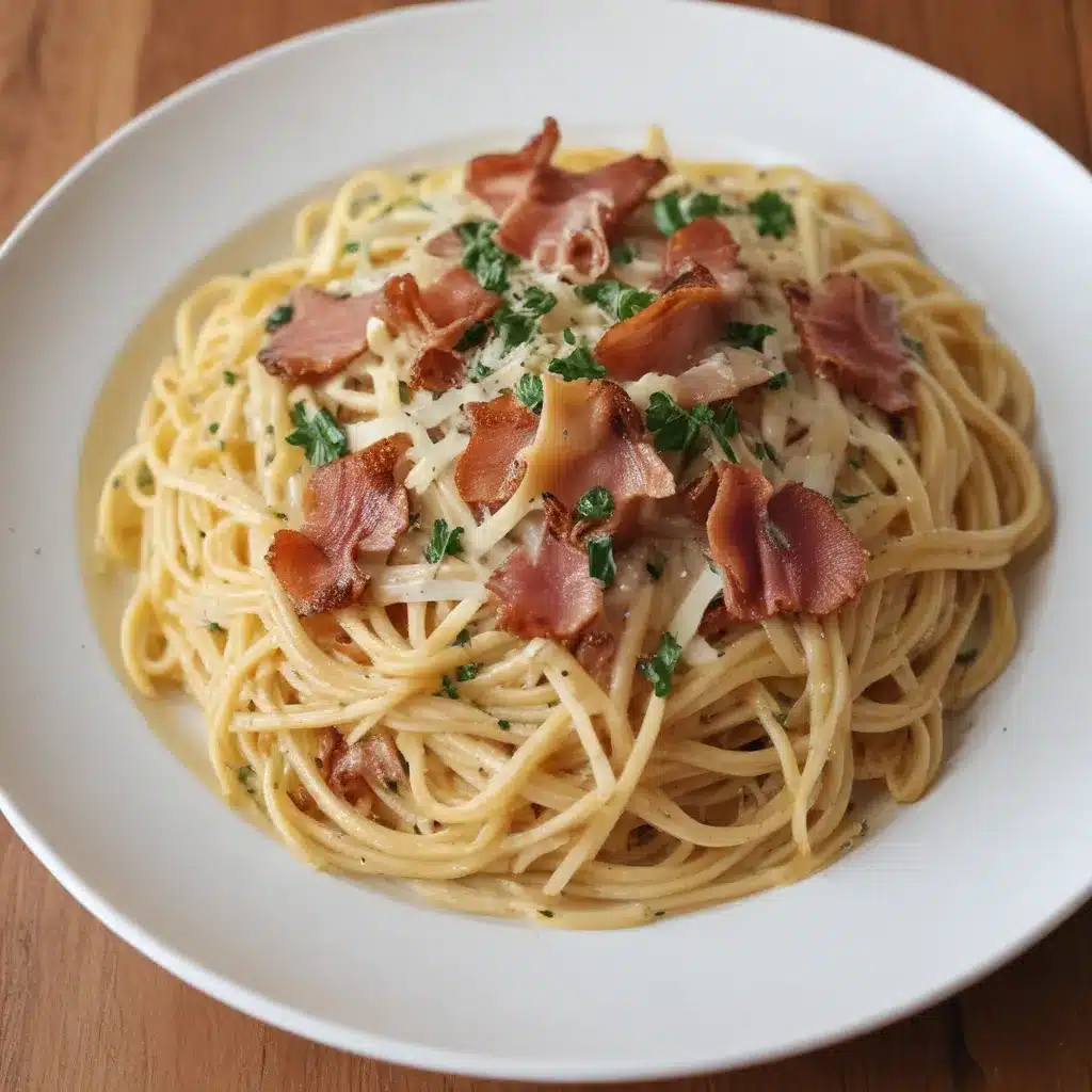Spaghetti Carbonara with Crispy Pancetta