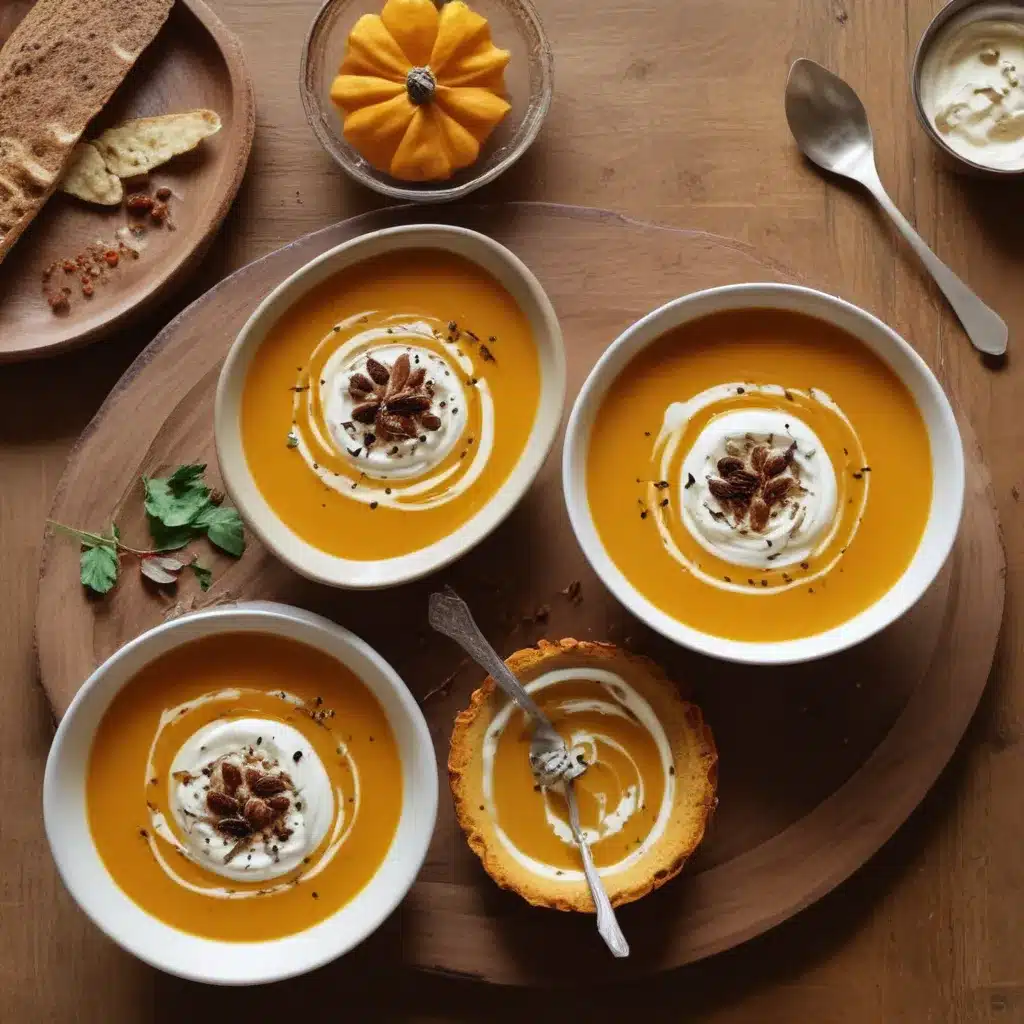 Spicy Pumpkin Soup with Maple Cream