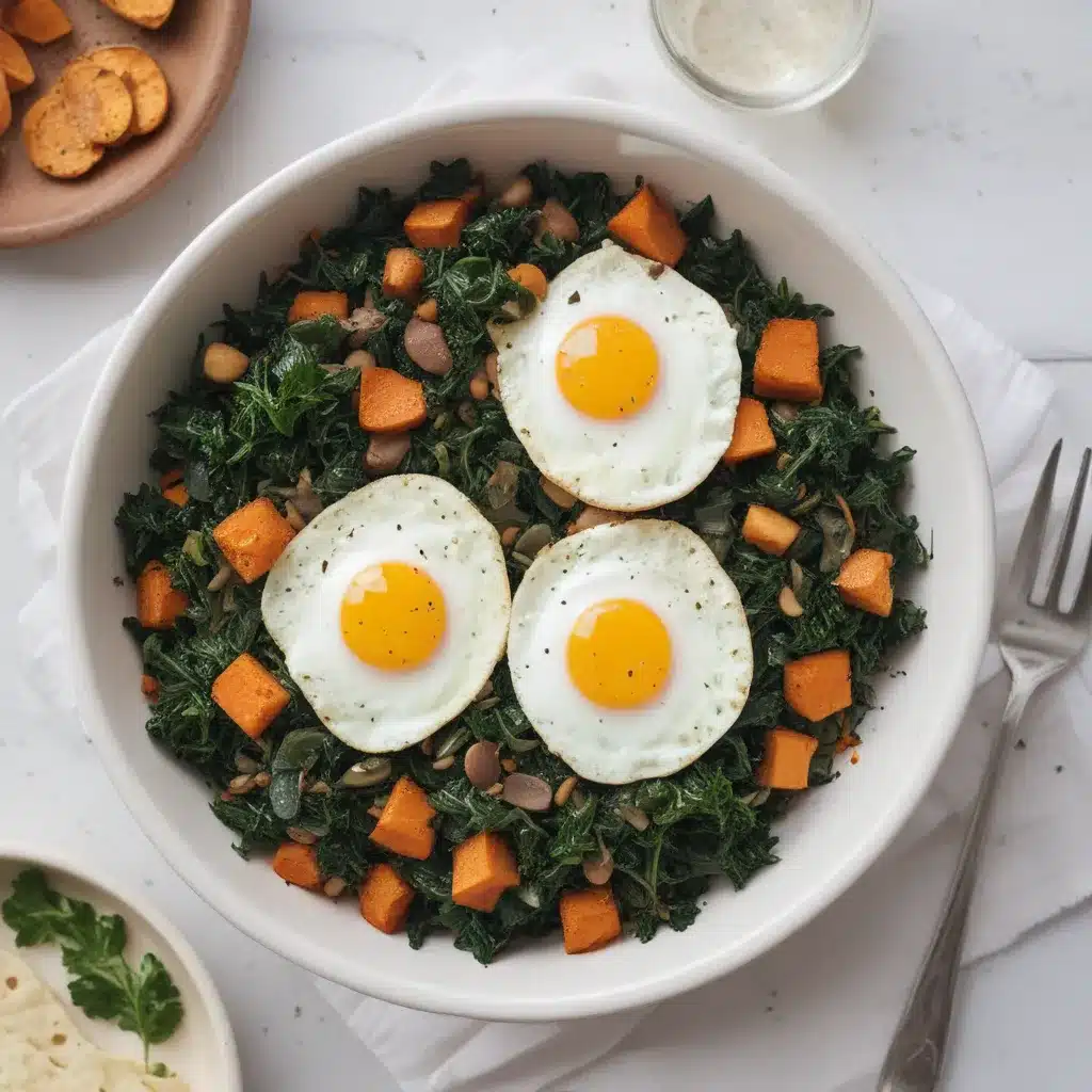 Sweet Potato and Kale Hash with Eggs