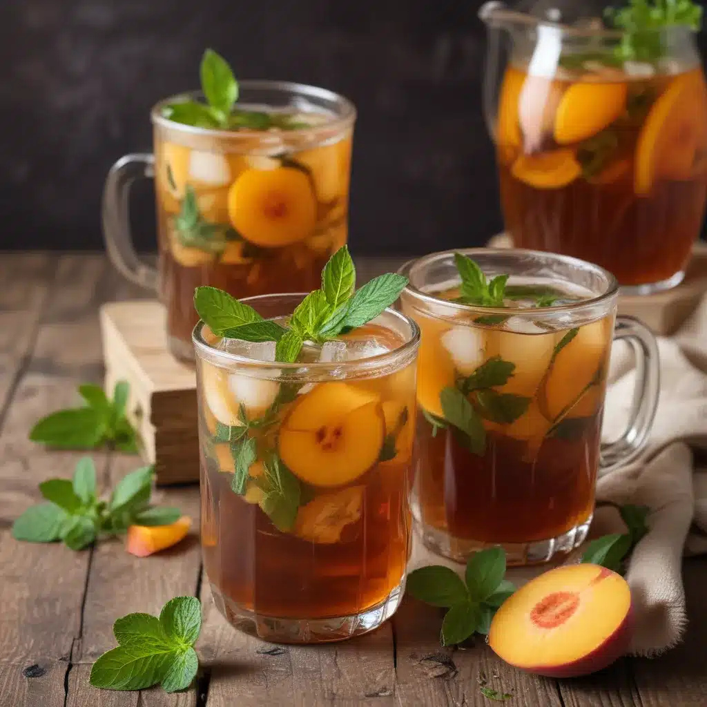 Sweet Tea with Mint and Peach