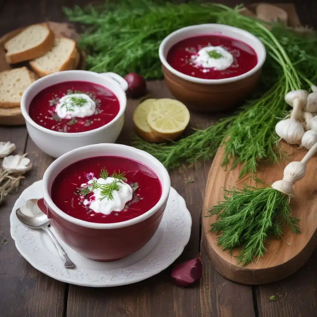 Ukrainian Borscht – Beetroot Soup with Dill and Sour Cream