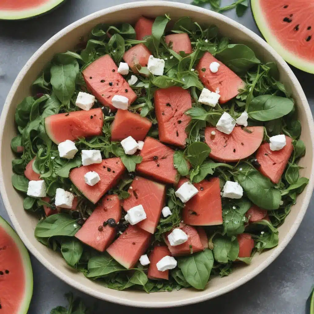 Watermelon Arugula Feta Salad