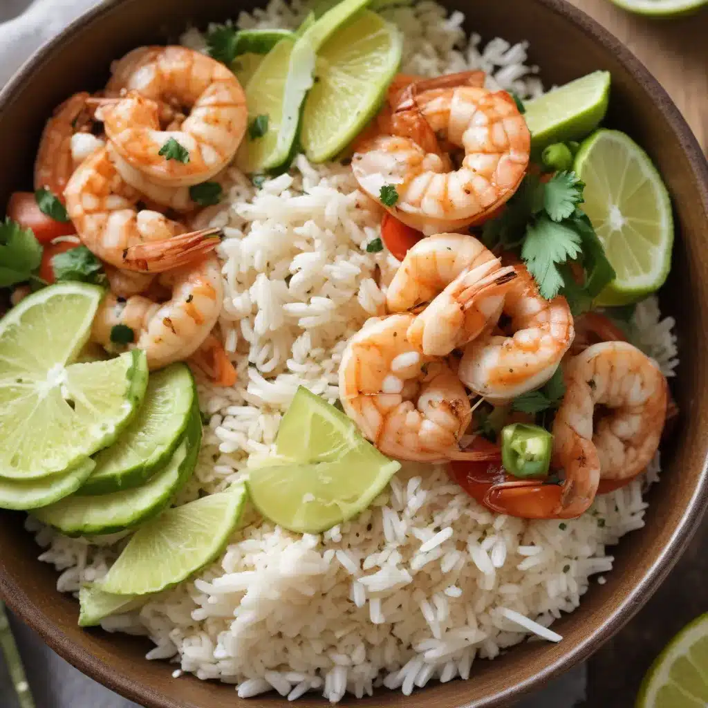 Zesty Lime Shrimp Bowls with Rice