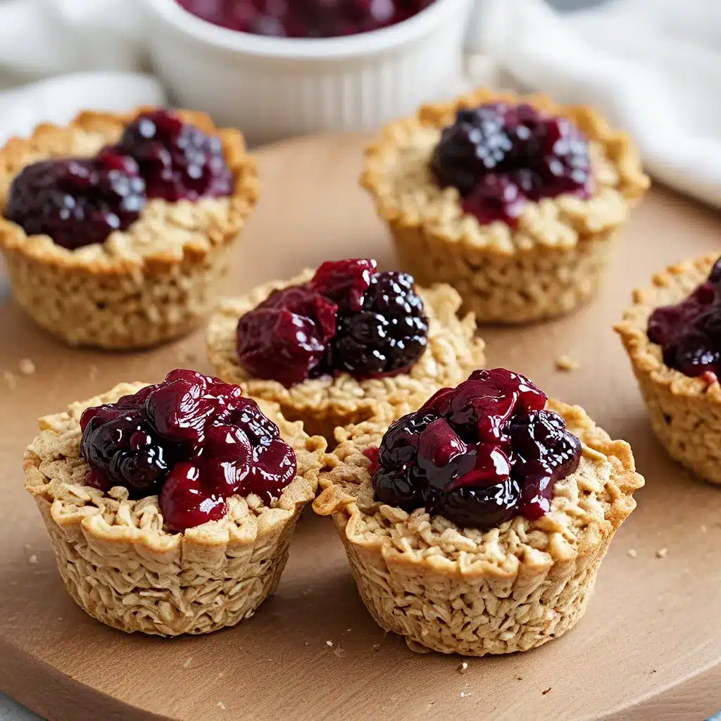 Baked Oatmeal Cups with Berry Compote