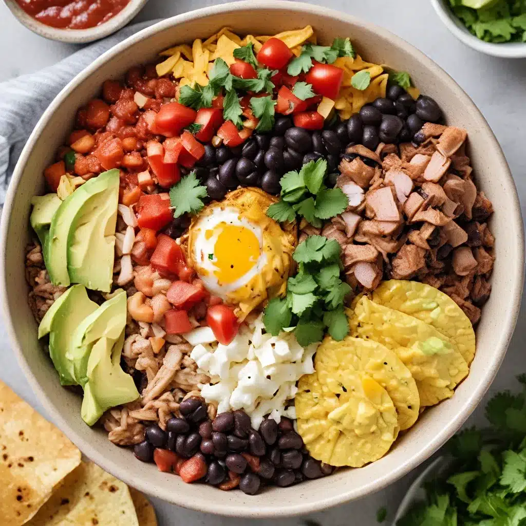 Breakfast Burrito Bowls with Black Beans and Salsa