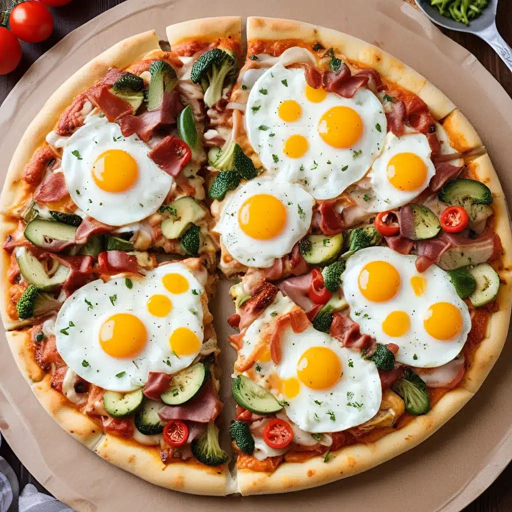 Breakfast Pizza with Eggs, Bacon and Veggies