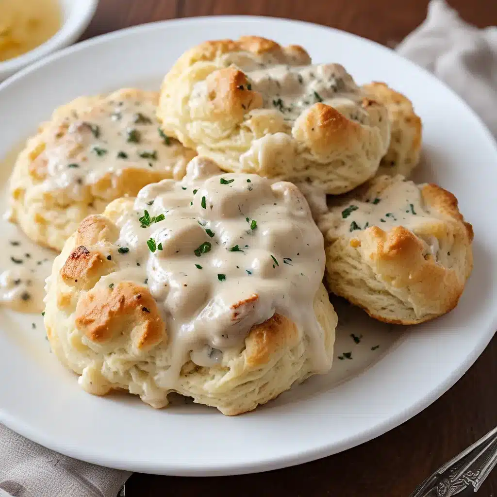 Cheddar Chive Biscuits and Sausage Gravy