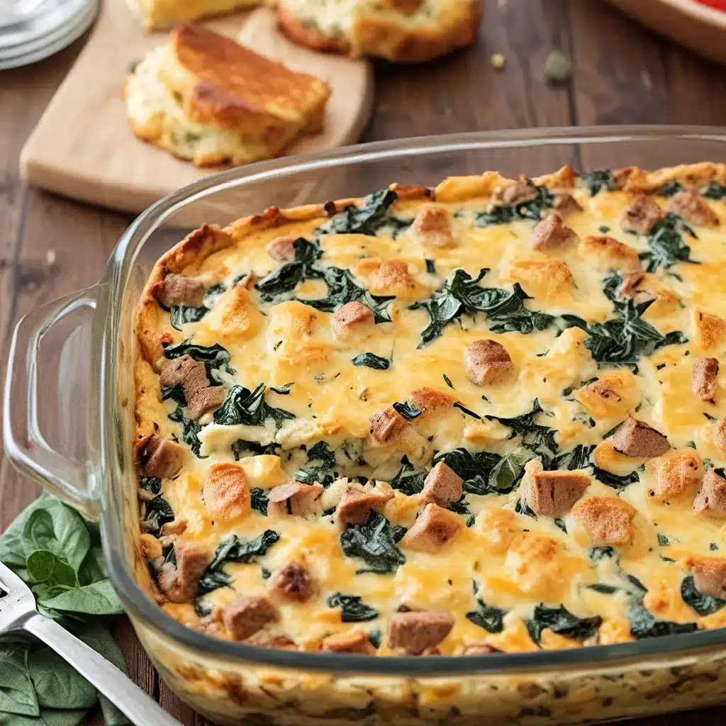 Make-Ahead Breakfast Casserole with Sausage and Spinach