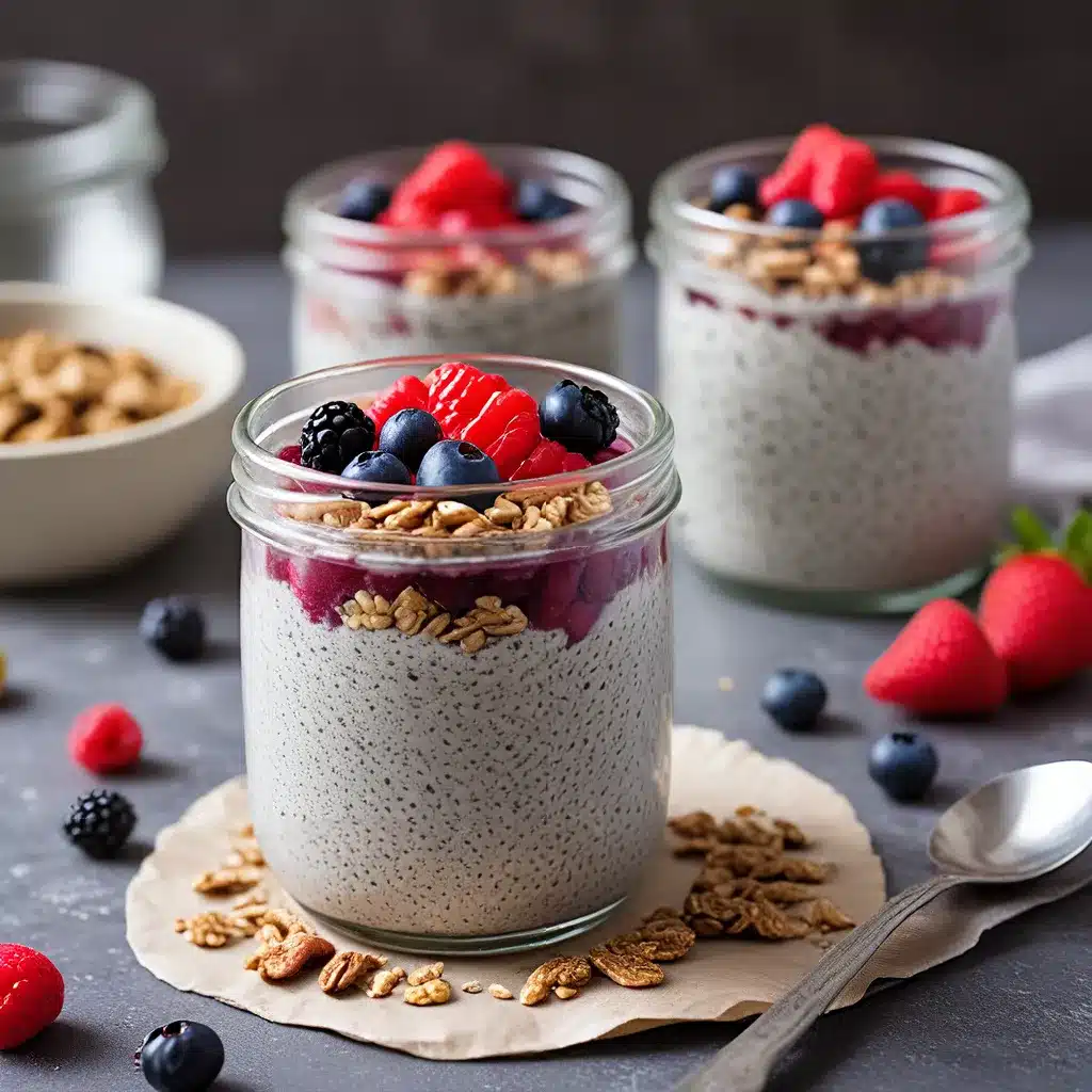 Overnight Chia Pudding with Berries and Granola