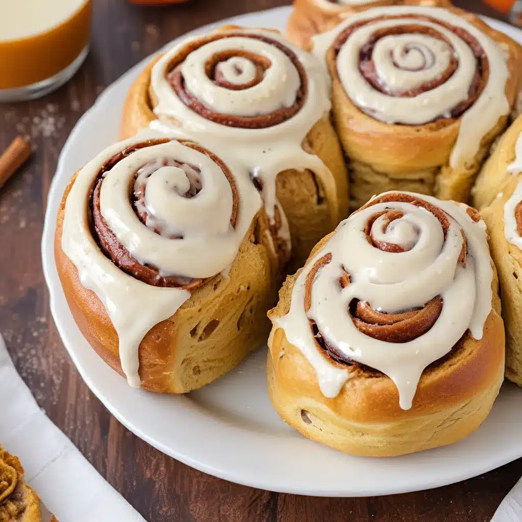 Pumpkin Spice Cinnamon Rolls with Cream Cheese Frosting
