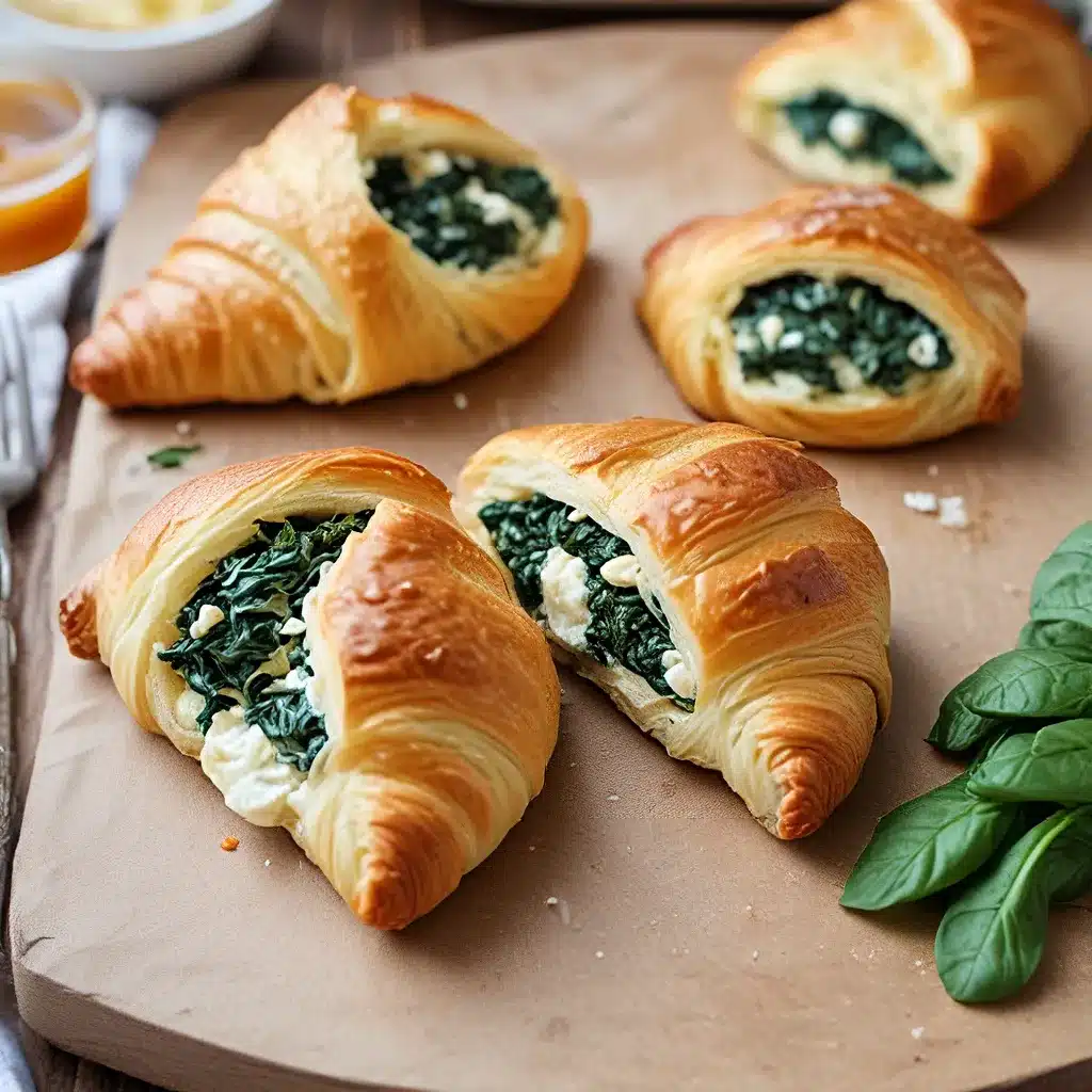 Spinach and Feta Stuffed Breakfast Croissants